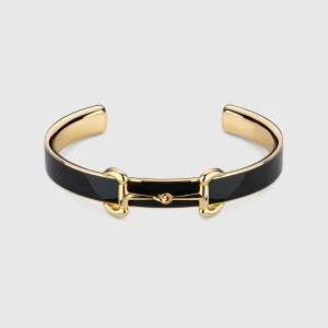 Horsebit Bangle Bracelet With Enamel