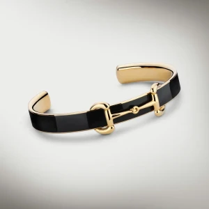 Horsebit Bangle Bracelet With Enamel