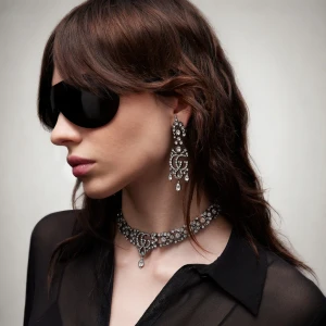 Gg Marmont Crystal Chandelier Earrings