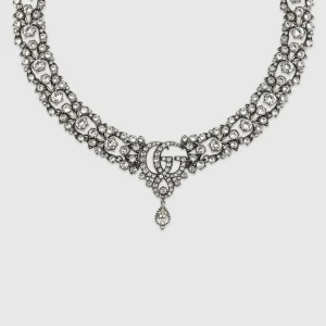 Gg Marmont Crystal Choker Necklace