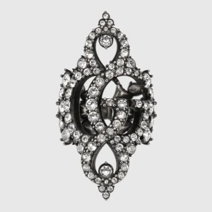 Gg Marmont Crystal Wide Ring