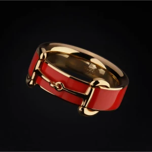Horsebit Ring With Enamel