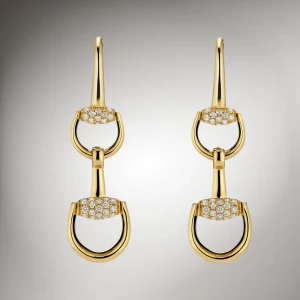 Gucci Horsebit Diamond 18K Earrings