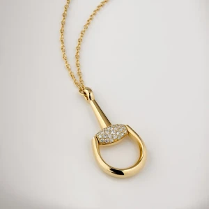 Gucci Horsebit Diamond 18K Pendant Necklace