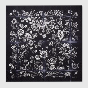 Printed Silk Jacquard Carré