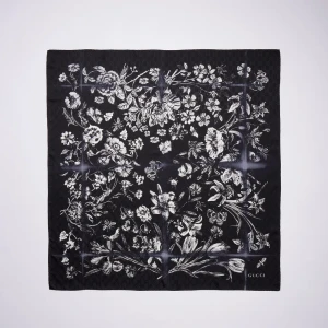 Printed Silk Jacquard Carré