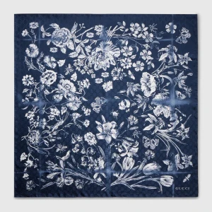 Printed Silk Jacquard Carré