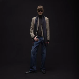 Double G Silk Cotton Jacquard Stole