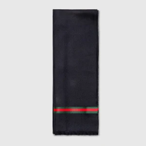 Double G Silk Cotton Jacquard Stole