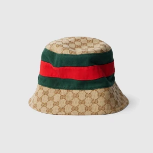 Gg Cotton Canvas Bucket Hat With Web