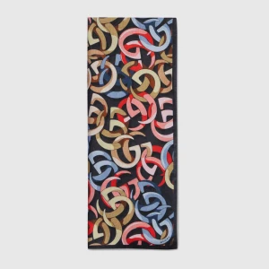 Gucci Double G Cotton Silk Jacquard Stole