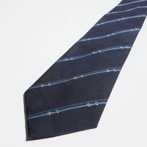 Diagonal Horsebit Silk Jacquard Tie