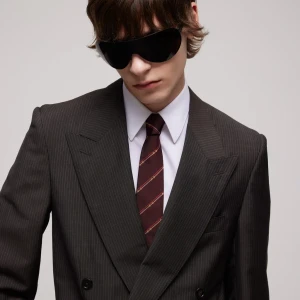 Diagonal Horsebit Silk Jacquard Tie