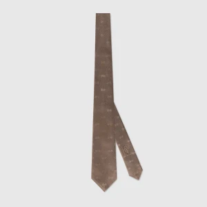 Horsebit Silk Jacquard Tie