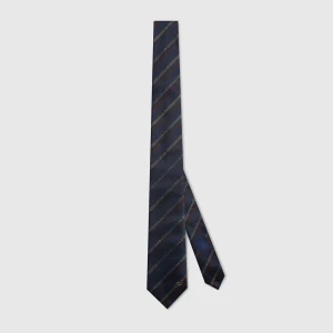 Horsebit Silk Jacquard Tie