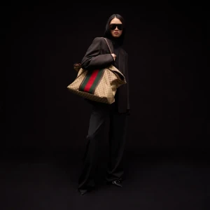 Gg Duffle Bag With Web