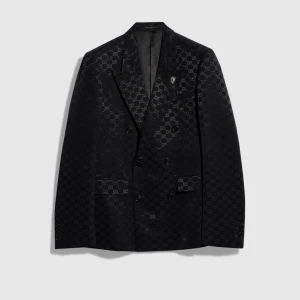 Gg Light Faille Double-Breasted Jacket