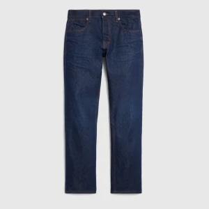 Cotton Denim Pants With Embroidery