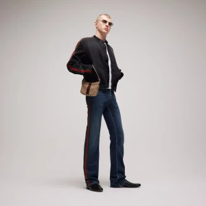 Cotton Denim Pants With Web