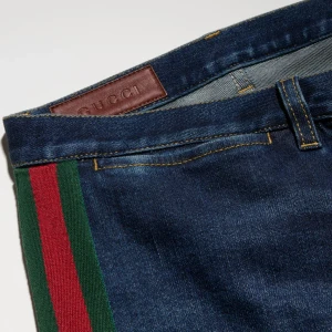 Cotton Denim Pants With Web