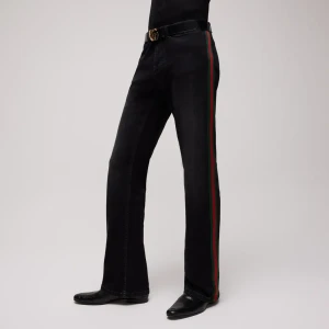 Cotton Denim Pants With Web