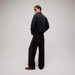 Cotton Denim Pants With Web
