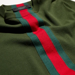 Knit Cotton Sweater With Web Intarsia
