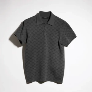Gg Wool Silk Jacquard Polo Shirt