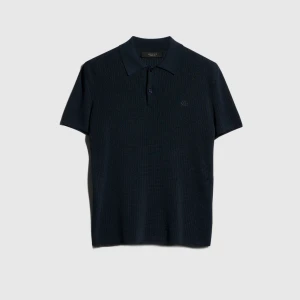 Technical Knit Fabric Polo Shirt With Embroidery