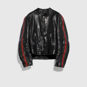 Buffalo Leather Biker Jacket With Web