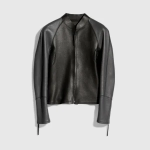 Grainy Leather Zip Jacket