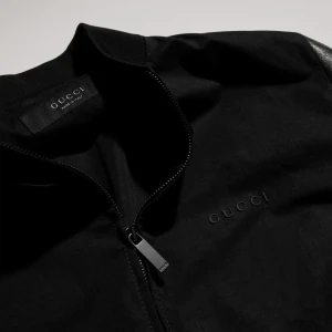 Fabric Bomber Jacket With Nappa Sleeves