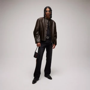 Treated Bull Leather Jacket