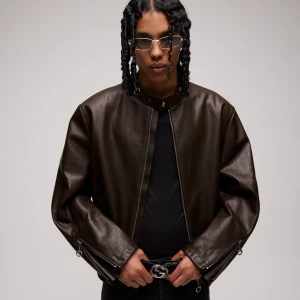 Treated Bull Leather Jacket