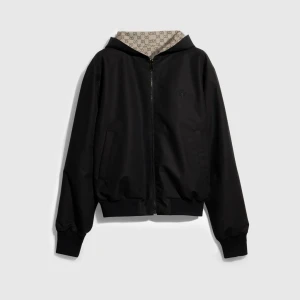 Reversible Cotton Canvas Zip Jacket