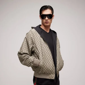 Reversible Cotton Canvas Zip Jacket