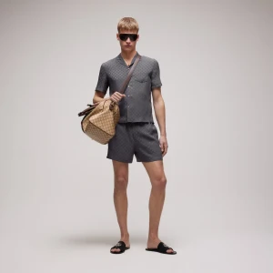 Printed Silk Twill Shorts