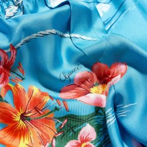 Printed Silk Twill Shorts