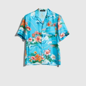 Printed Silk Twill Bowling Shirt