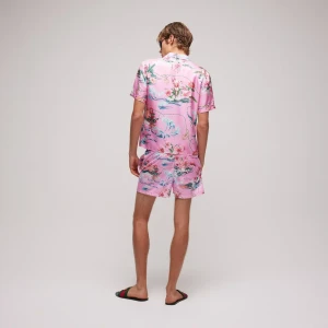 Printed Silk Twill Bowling Shirt