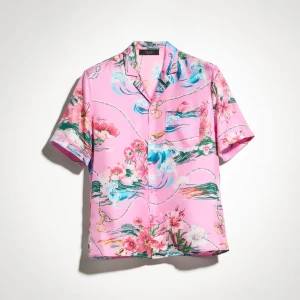 Printed Silk Twill Bowling Shirt