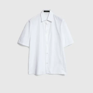 Printed Silk Twill Bowling Shirt