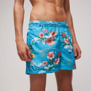 Printed Polyester Poplin Swim Shorts