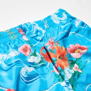 Printed Polyester Poplin Swim Shorts