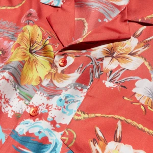 Printed Silk Twill Bowling Shirt