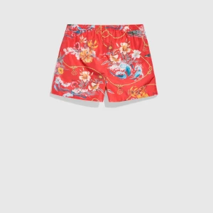 Printed Polyester Poplin Swim Shorts