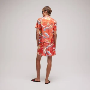 Printed Polyester Poplin Swim Shorts