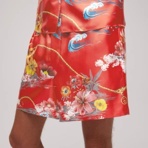 Printed Polyester Poplin Swim Shorts