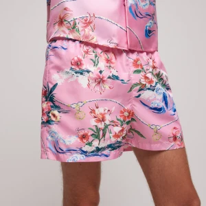 Printed Polyester Poplin Swim Shorts