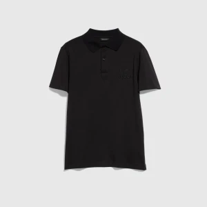 Cotton Jersey Polo Shirt With Embroidery